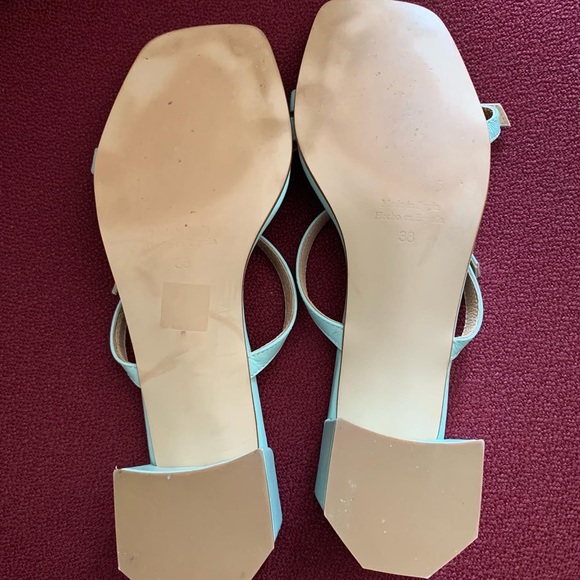 Intervalle Mint green double strap buckle sandals with geometric heel EU 38 - Picture 4 of 4